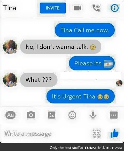 It's urgent