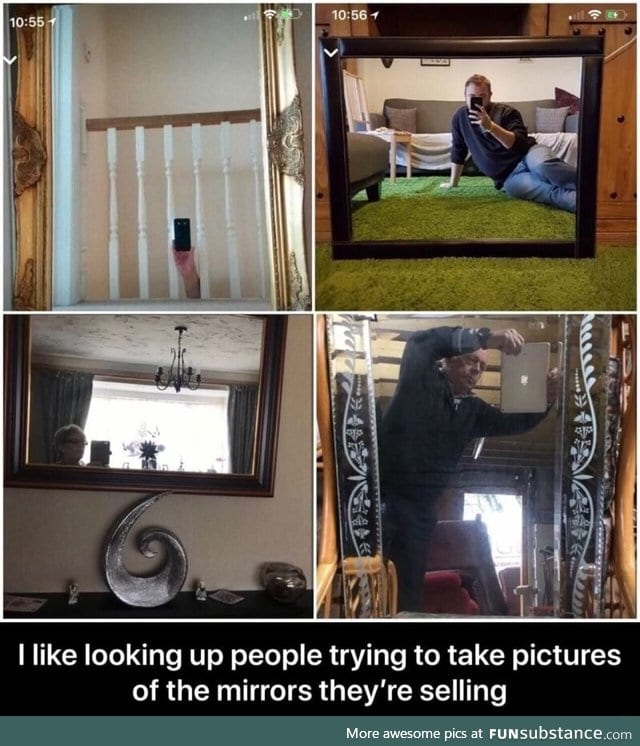People taking pictures of mirrors