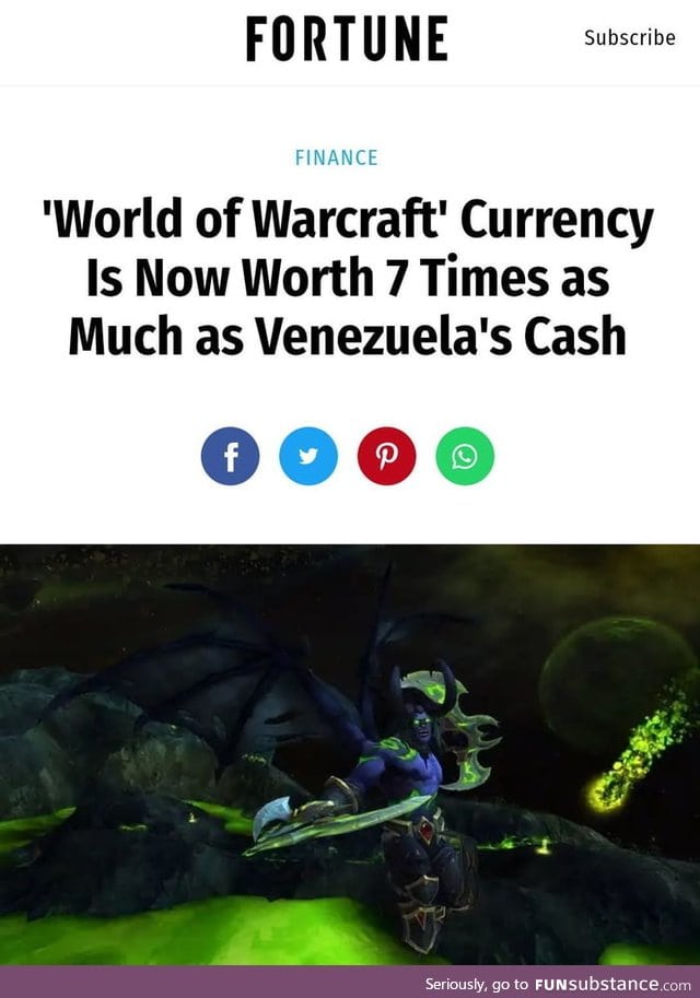 You know a currency is worthless when WoW gold is worth more