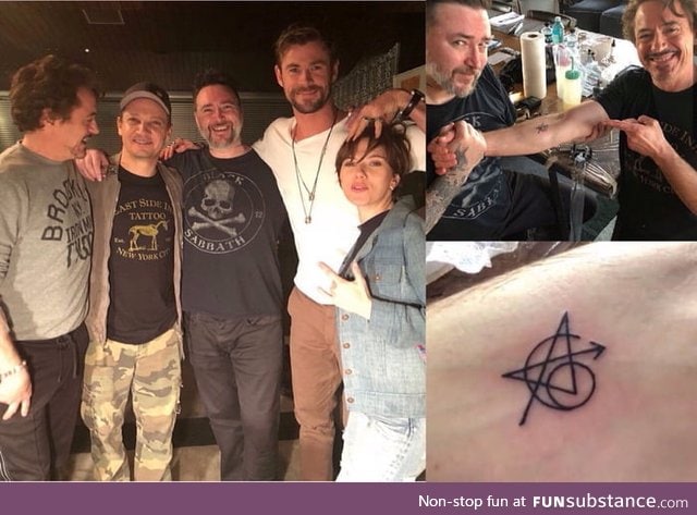 The original Avengers got a matching tattoo