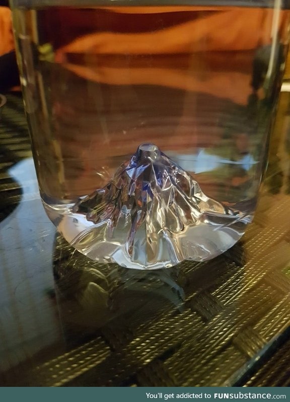 little mountain inside water bottle