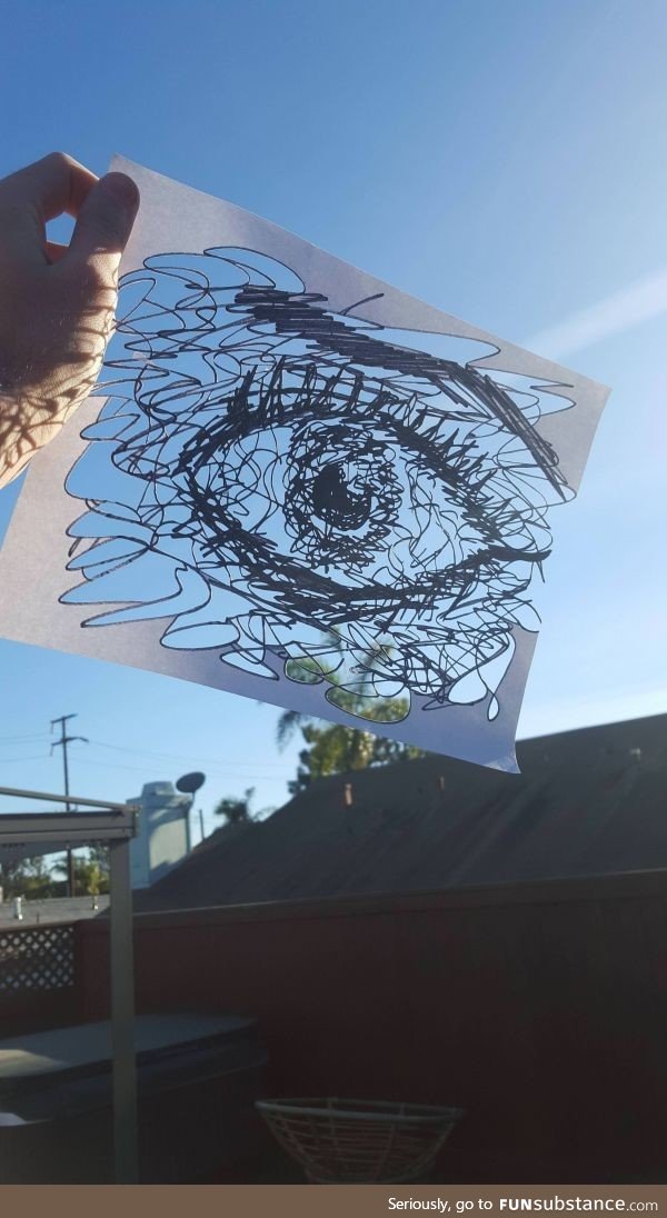 "Paper eye", Paper and Sharpie, 8.5x11