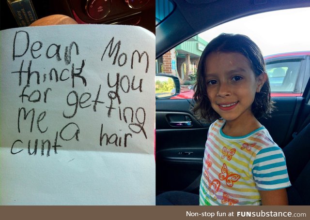 First haircut thank you letter