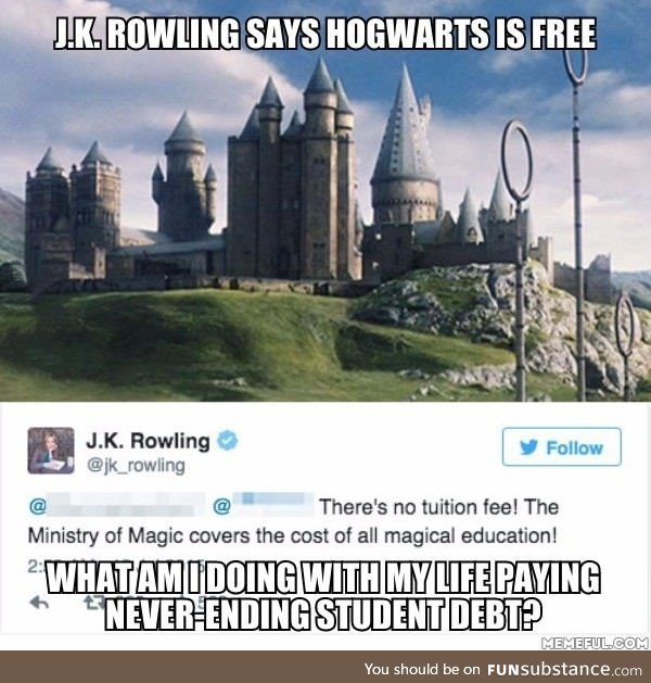 J.K. Rowling Says Hogwarts is Free