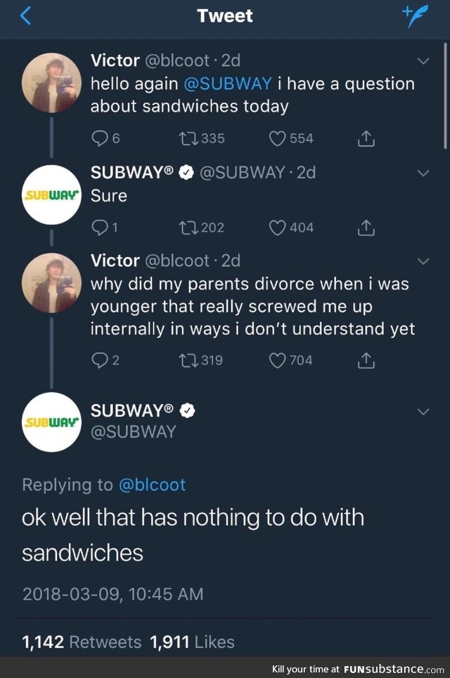 Ask Subway a question