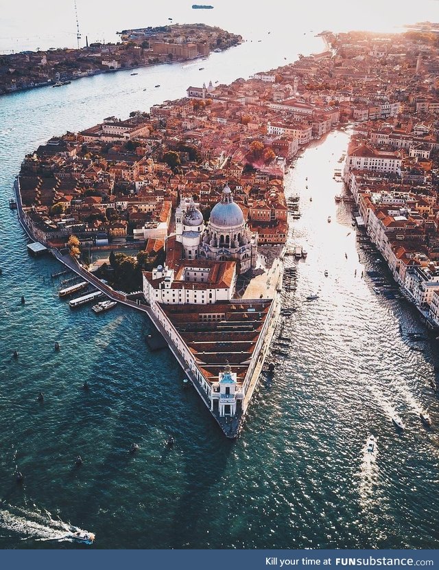 Drone shot of Venice, Italy