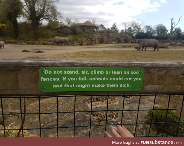 Sign in Dublin Zoo