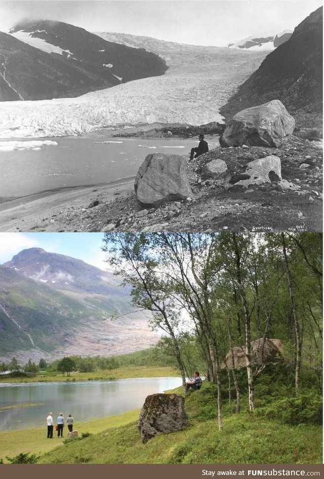 Engabreen Glacier, Norway between 1889 and 2010