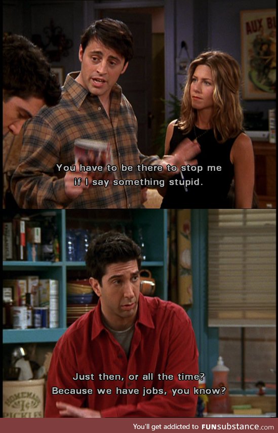 Stop me if I say something stupid... (Friends, Joey, Ross)