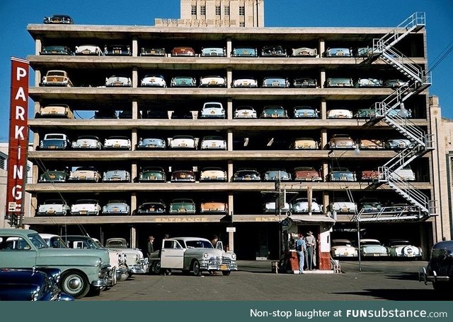 Nyc parking garage, 1955