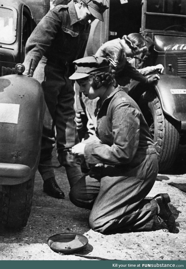 Second Subaltern Elizabeth Windsor, a British Army Mechanic in World War Two