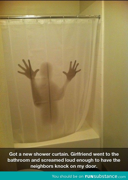 Scary shower curtain design