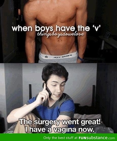 When boys have the 'v'