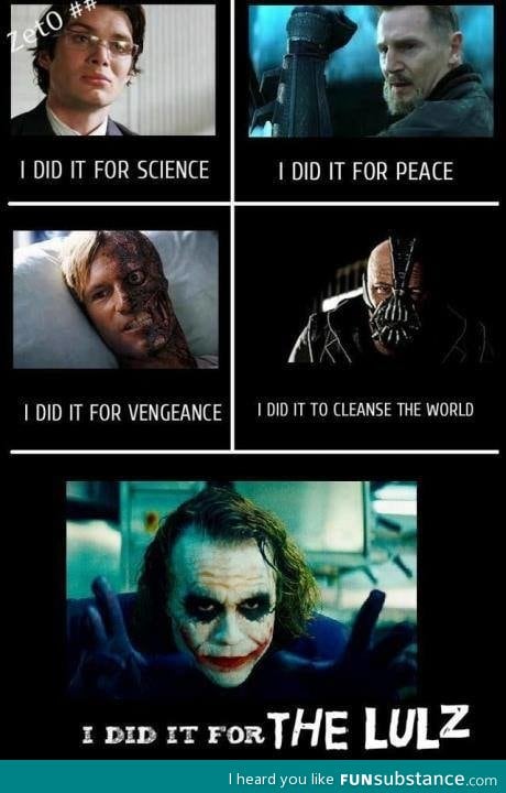 Every villain has a motivation