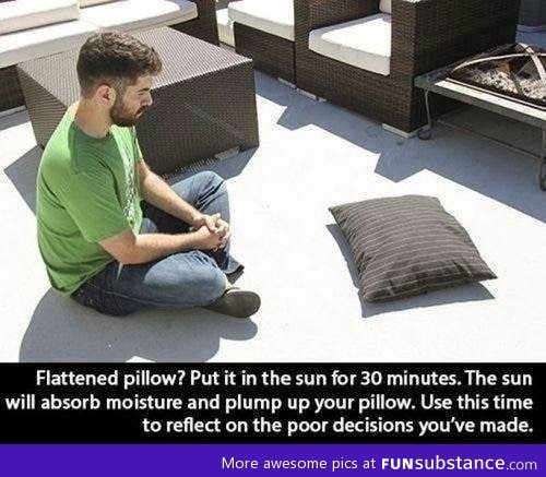 Fluffing flat pillow