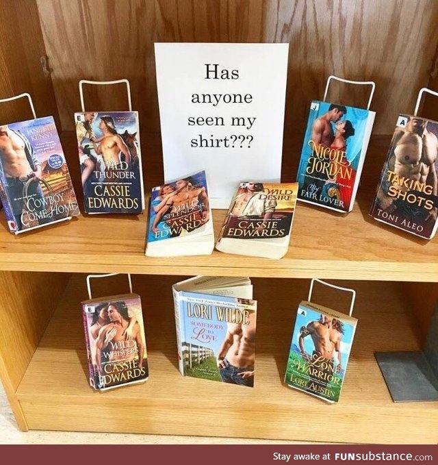 Book display at library