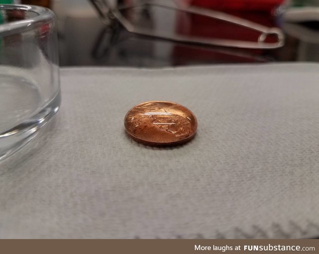 60 drops of water on a coin!