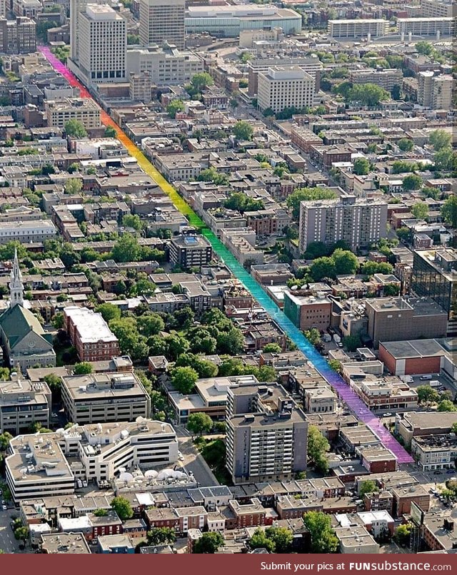 Montreal's 1km of "Rainbow Balls" on Saint-Catherine Street
