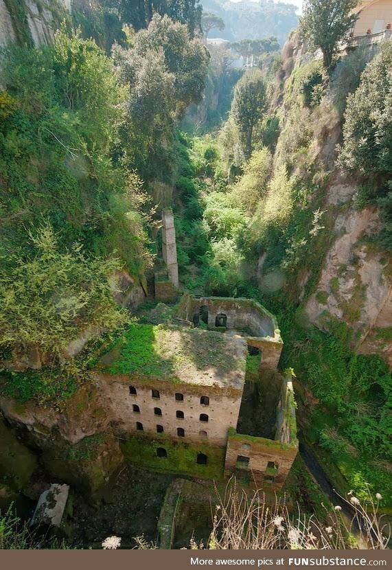 An abandoned mill in Sorento, Italy