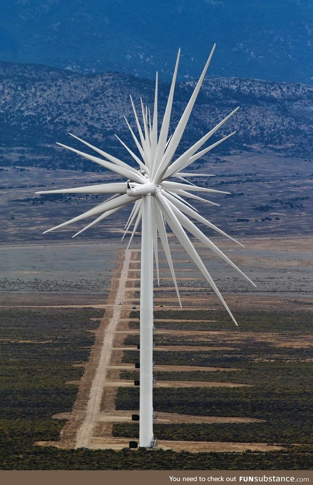Wind turbines line up exactly