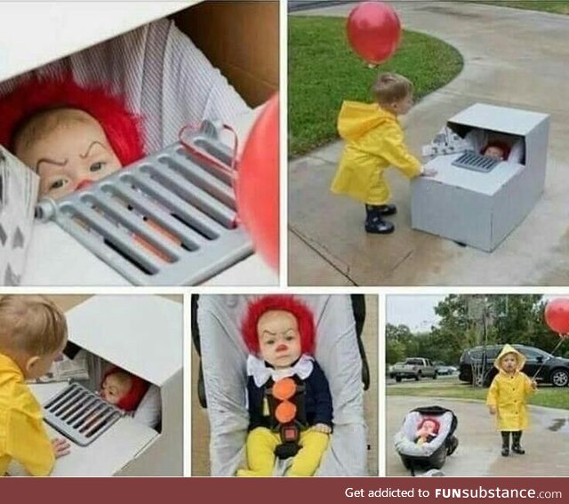 When your kids are too young to choose their costumes, you take advantage. #WEALLFLOAT
