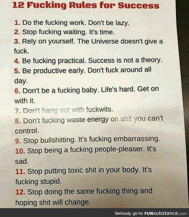12 rules for success