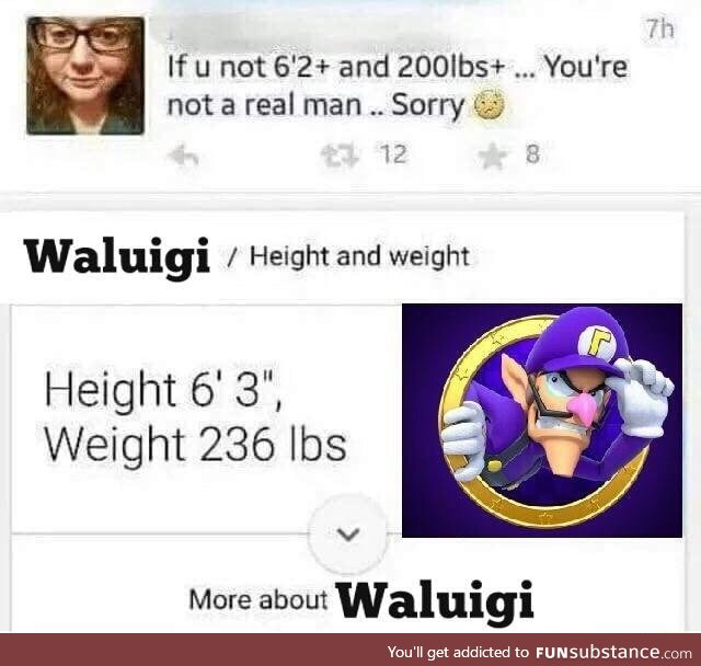 Waluigi is a real man