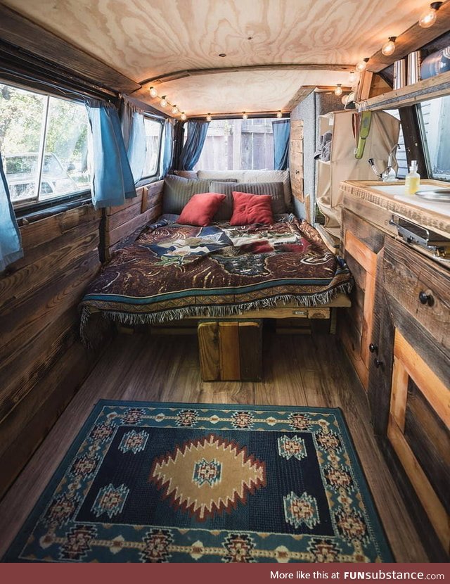 Custom camper van conversion interior