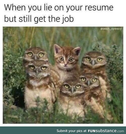 So true in life. When you lie on a resume and land the job