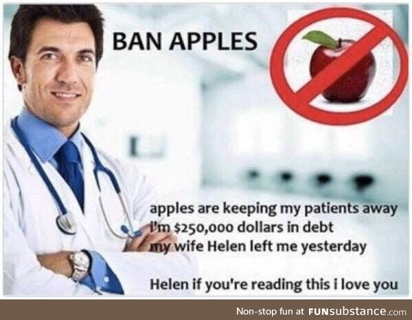 Stop eating apples kids