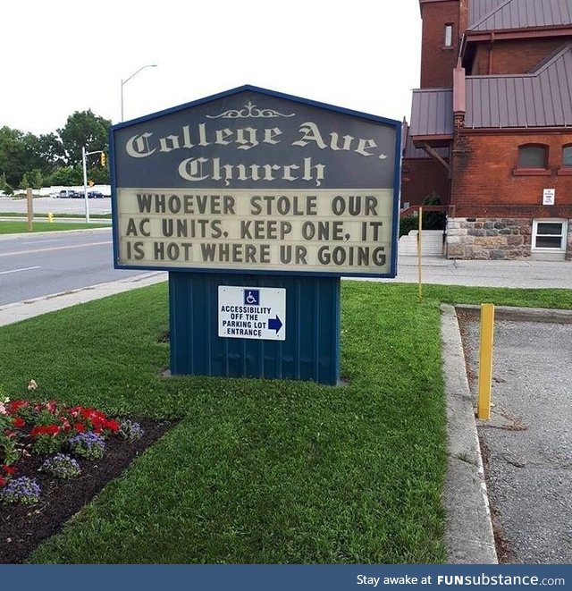 Local Church had their AC stolen