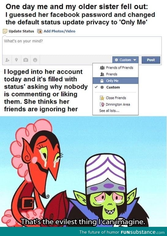 Evil Facebook prank