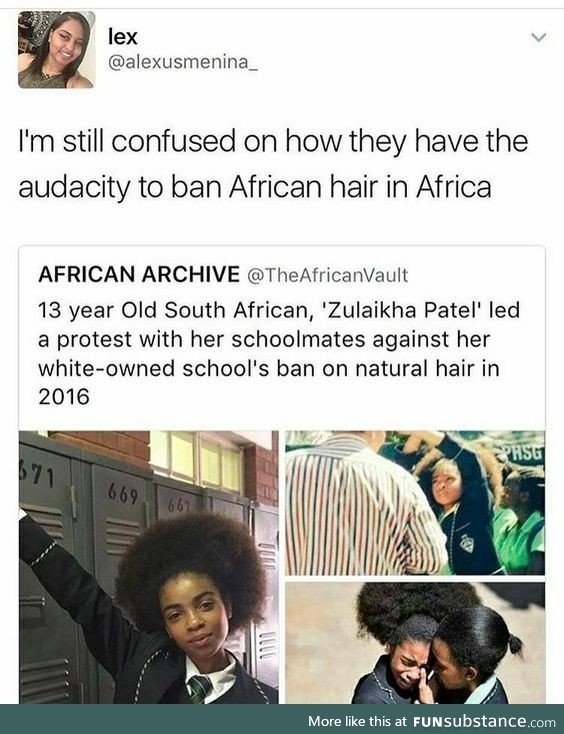 Black hair banned in Africa