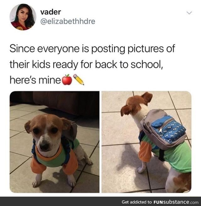 Kid going to school