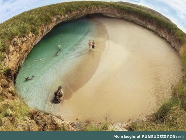 Hidden Beach in Marieta Islands, Mexico