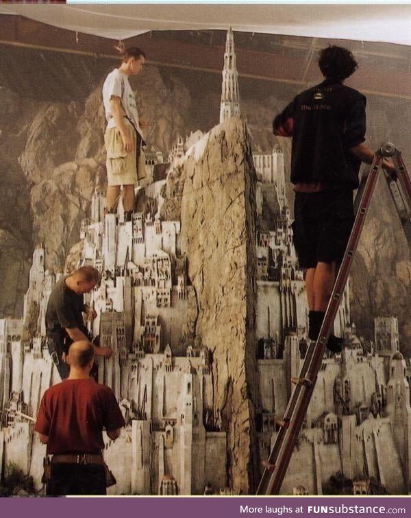 Model set of Gondor from Lord of the Rings. Incredible!