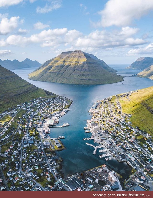 The city of Klaksvujk, Faroe Islands