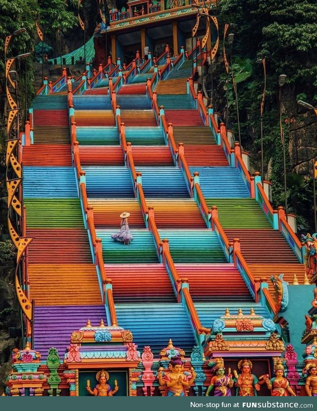 Stairway to a Hindu temple in Malaysia