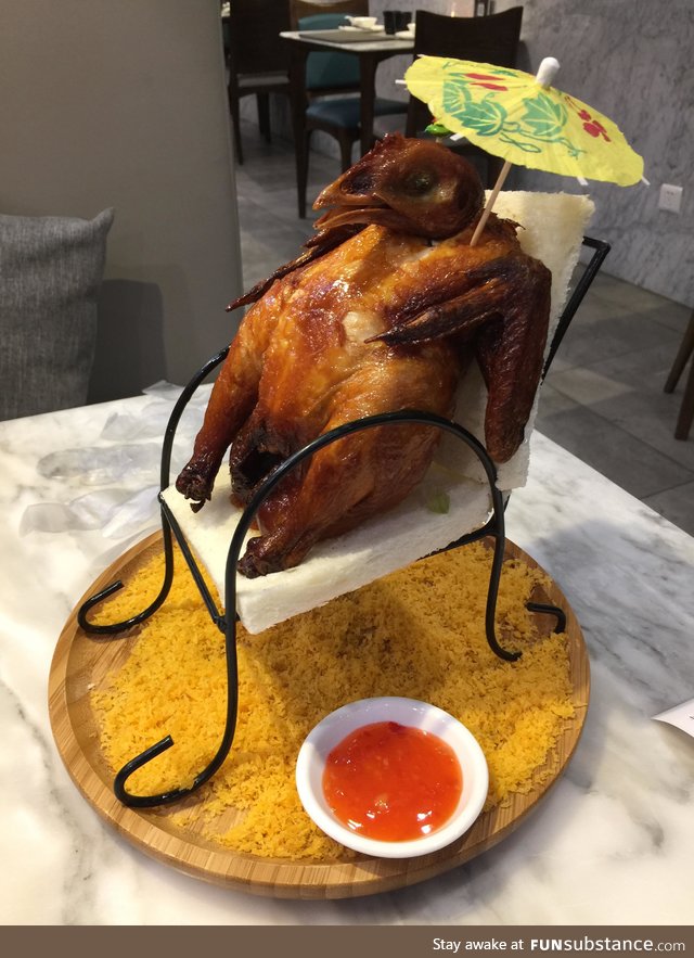 This restaurant in China serves ‘A chicken sunbathing on the beach’