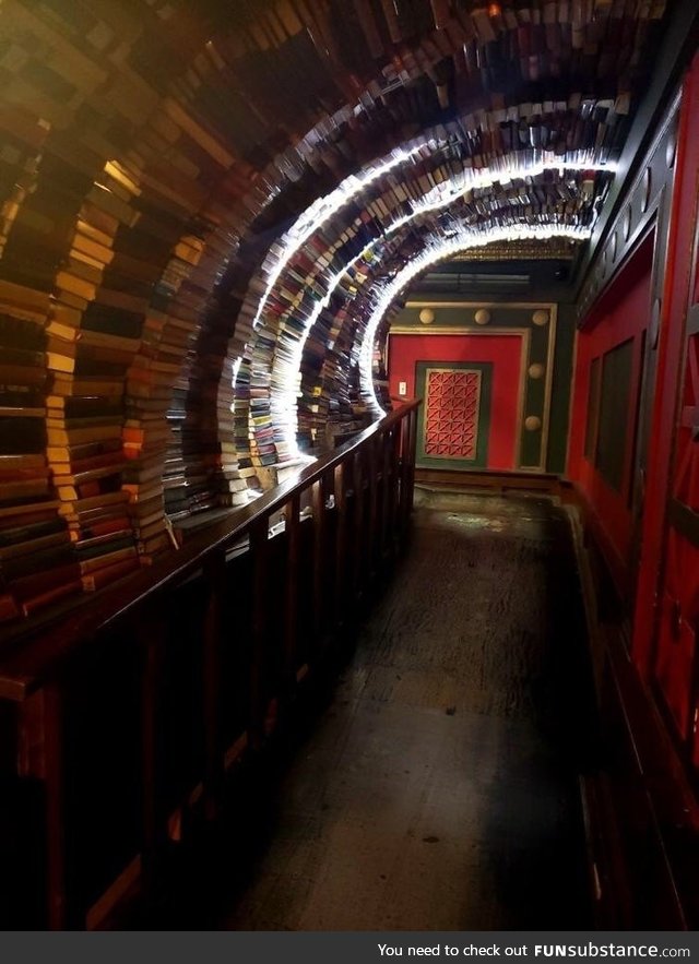 Unique bookstore corridor