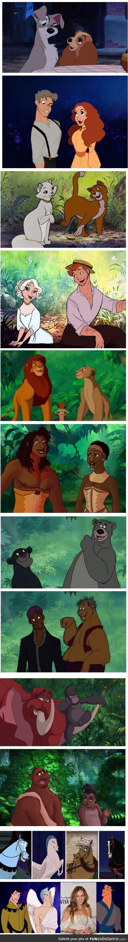 Disney animals and their human forms