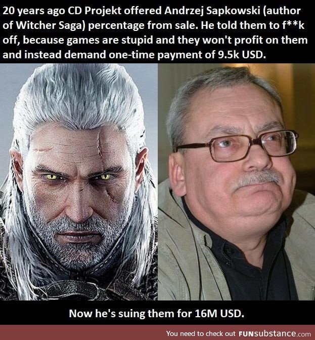 Witcher's author sued CD Projekt RED