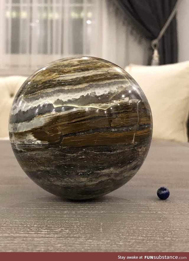 Jupiter & Earth from selected natural stones by scale