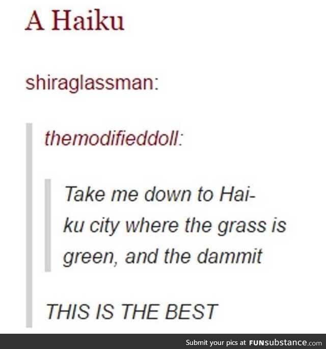 A haiku to brighten your day