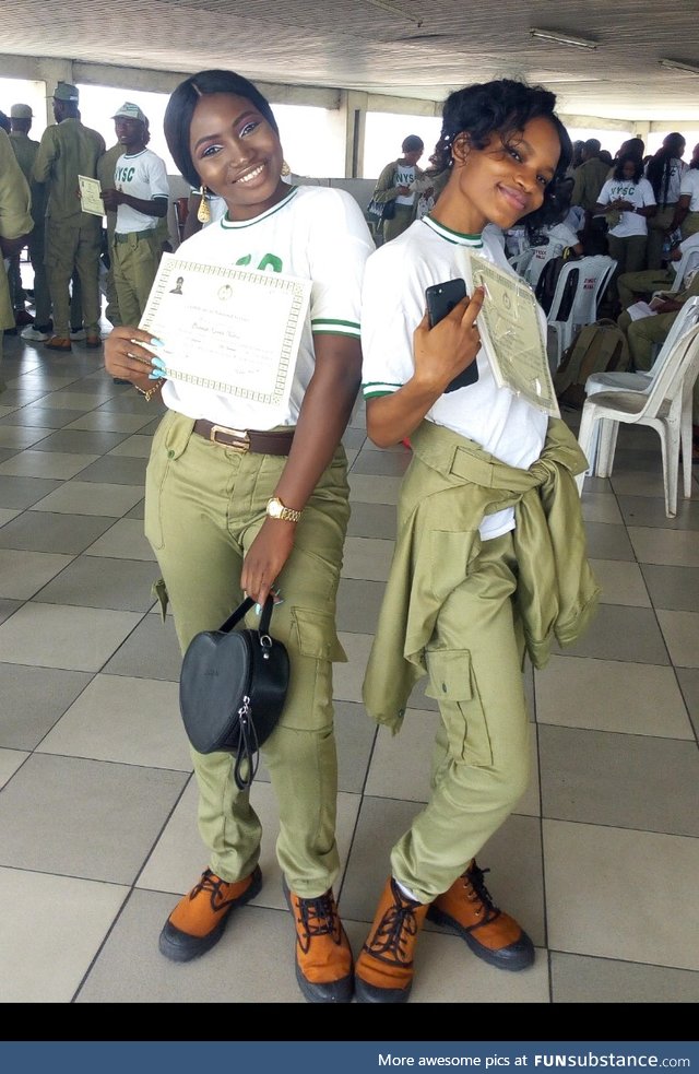 Me on my uniform and my certificate.. Am the very black girl