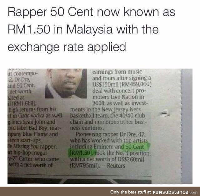 50 cent in Malaysia