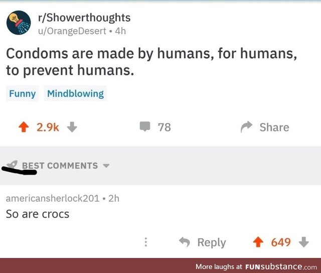 Crocs are more powerful than contraceptives