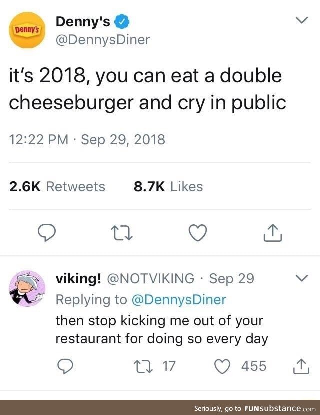 You can cry and eat in public