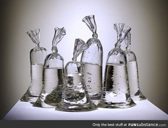 These bags of water are actually statues made of glass