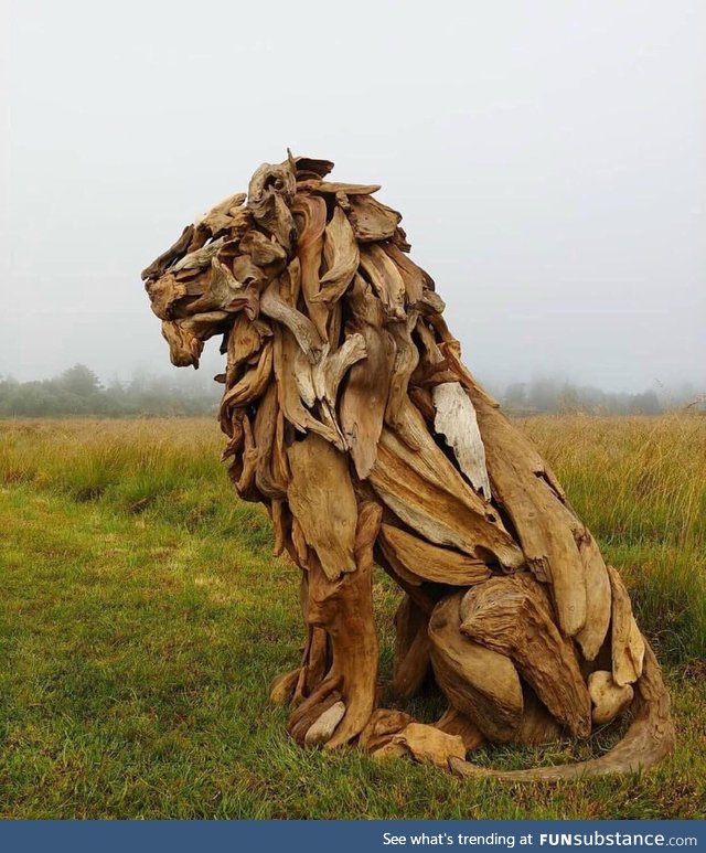 Driftwood lion